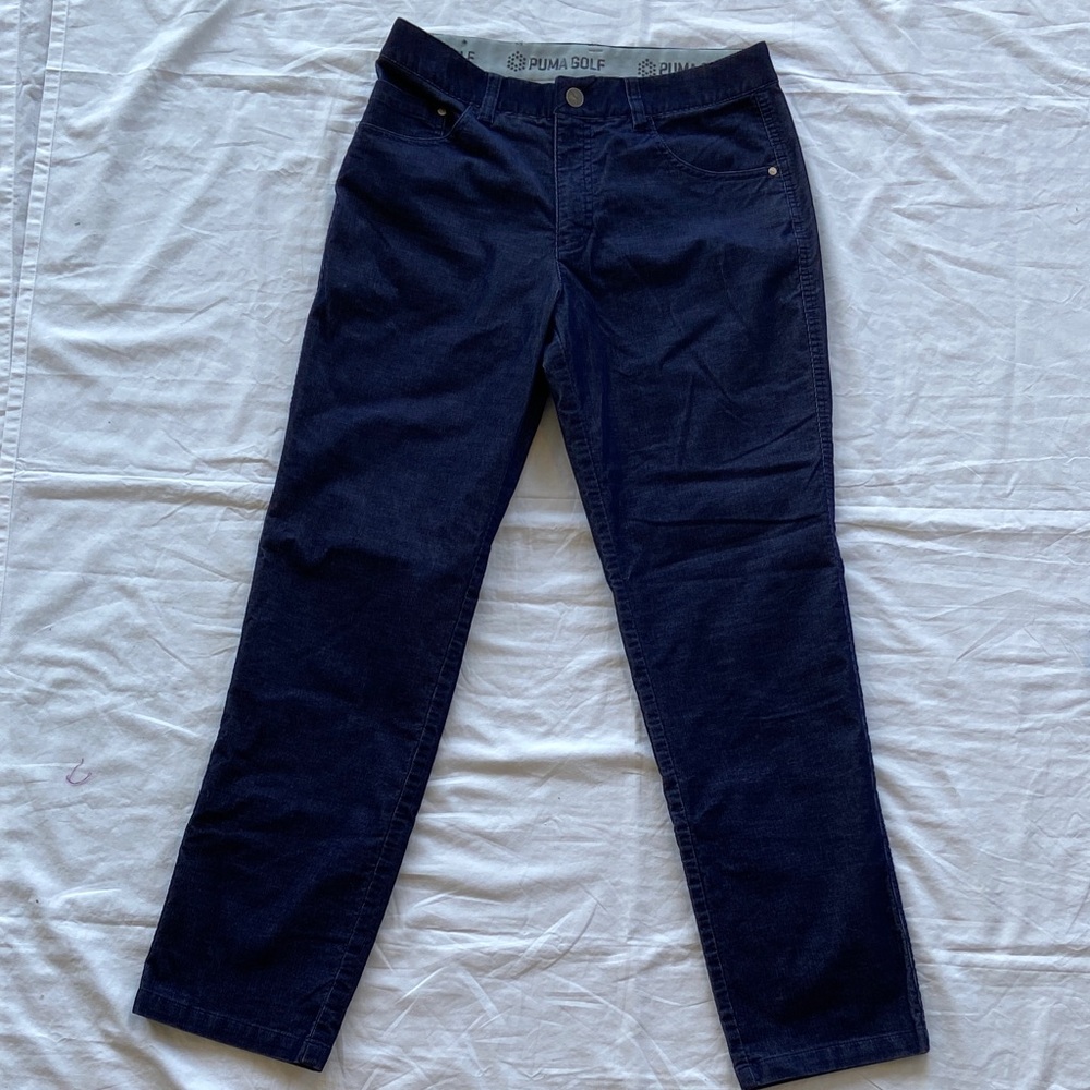 Puma Golf Corduroy 6 Pocket Flat Front Chino Pants Men’s 30 x 30 Navy